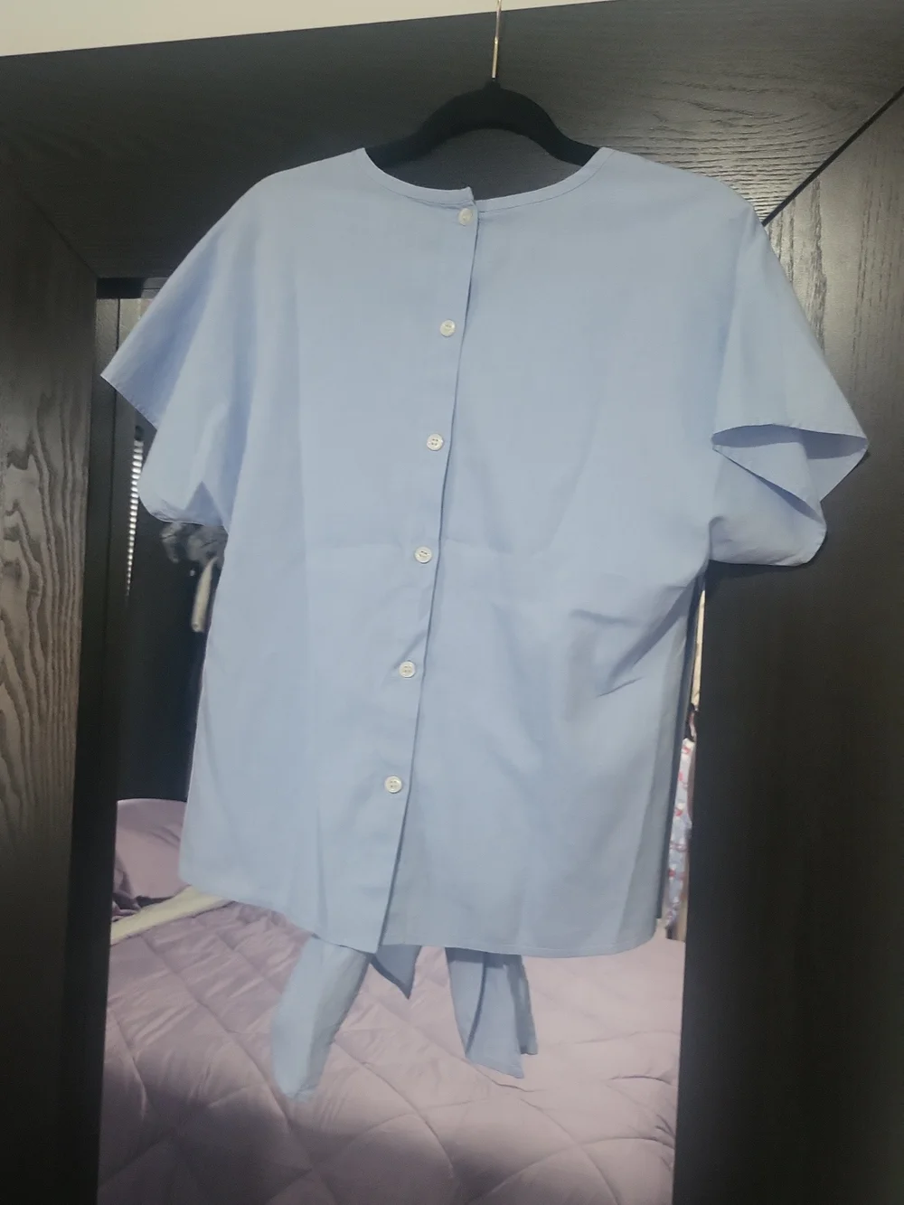 J. Crew Light Blue Tie-Front Blouse with White Wide-Leg Pants